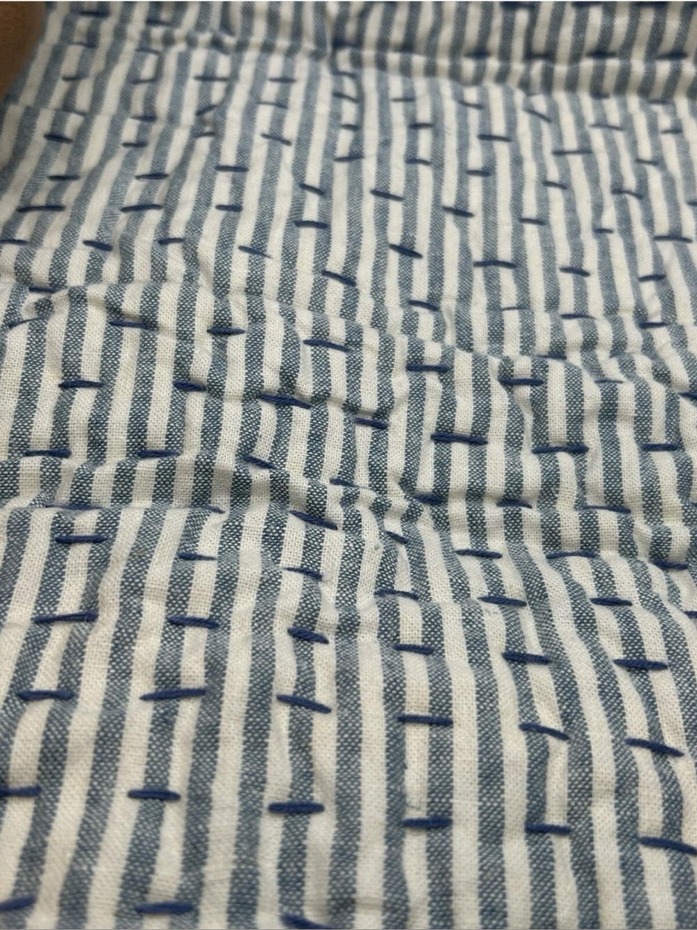 Pottery Barn Wheaton Pick Stitch Quilted Sham, Cotton Linen - Picture 3 of 3